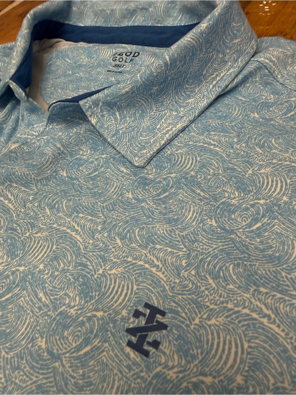 IZOD Golf Polo Shirt 3XLT Blue Pattern Performance Stretch Short Sleeve Big Tall - Picture 5 of 7